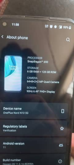 one plus nord n10 5g 6gb 128 gb pta aprovd