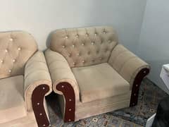 5 Seater Sofa Set. Abd Velvet Bed
