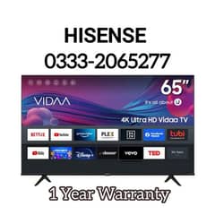 Hisense Vidaa 65" INCH SMART LED TV AMOLED display 1 Year Warranty