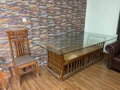 largest Pure Woody Self Polished Dinning Table with 12 chairs