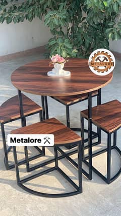 center table with stools, dining table