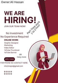 Online work. We are urgently hiring.