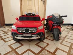 Kids Electric Car & Bike Set – 2-Seater | Remote Control
