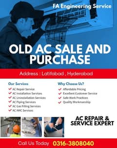 all type ac available/used ac/split ac/window ac/ac repairing/inveter