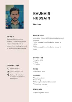 anybody want to CV for job so we can make CV