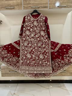Wine red lehnga