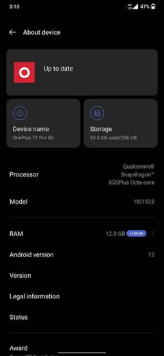 ONE PLUS 7t PRO McLaren 12 /256GB