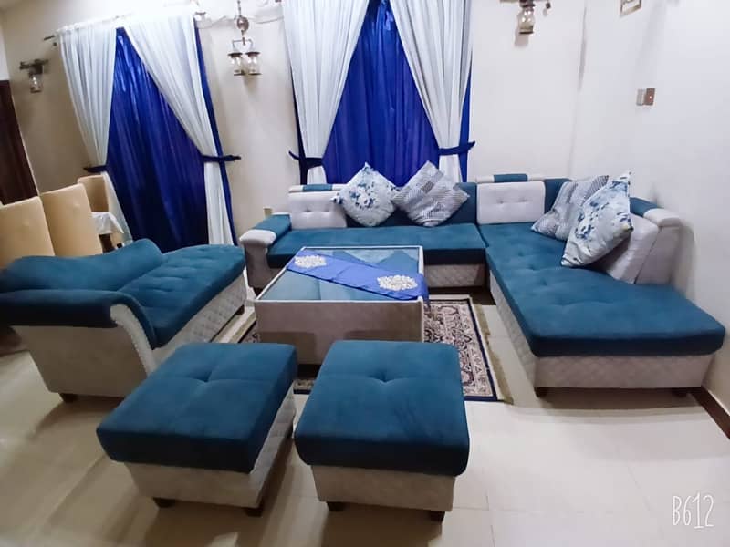 7 Setter L Shaped Sofa Set With Table 0