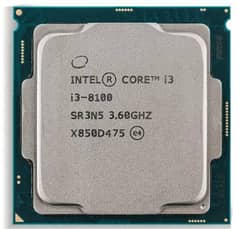 i3 8100 8th gen CPU chip only with cooler