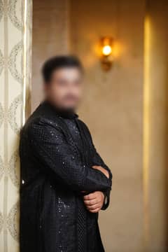 Designer Black Sherwani for Groom