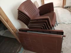 6 chairs with 2 folding tables