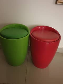 Set of 2 Stylish Storage Stools