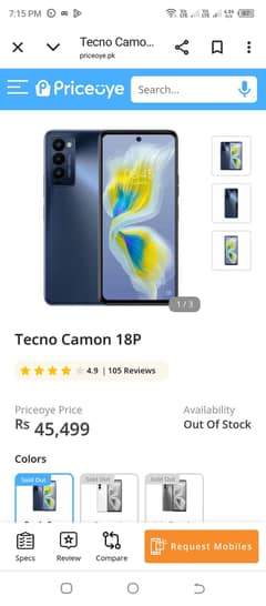 Tecno Canon 18p 8+5 ram 128memory