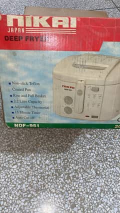 Nikia Japan deep fryer Slightly used  Rs. 12000