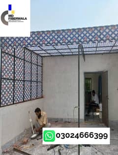 Fiber Glass works, window shade, sheet shades, car parking sheds