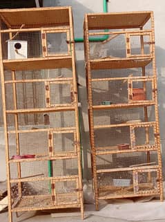 2 wooden cages portion cages