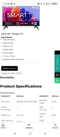 HISENS 40' SMART TV
