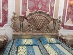 luxury furniture double bed,dressing table,side table 2