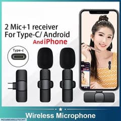 K9 DUAL Microphone  FOR ANDROID IPHONE&  USB-C PHONES -2 MICS-1 recive