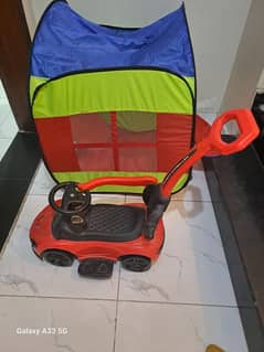 kids tent and baby car