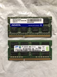 DDR3 , DDR3L  4GB Rams laptop