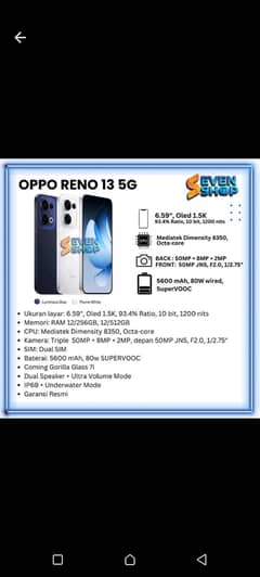opporino13 5g 12gp256 pinpack pta approve full final 130k