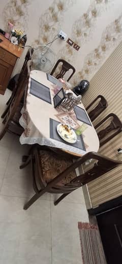 Dinning Table 6 chairs wooden