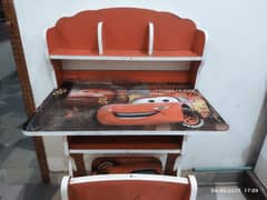 Red colour study Chair table for kids on urgent sale