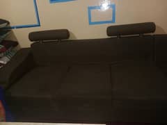 Brown sofa, L shaped sofa with 9 cushion
