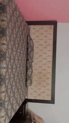 king size bed with side tables and mattress