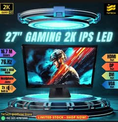 GAMING 27" INCH 2K LED MONITOR 16:9 WQHD IPS LCD HDMI, DP, DVI, VGA