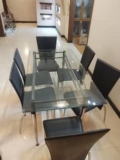 slightly Used live New dining Table with chairs