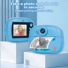 Kids Instant Print Digital Camera 1080P with Paper+ Color Pens for DIY
