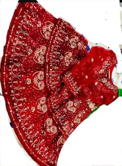 New fancy designer stitch Double layer frock silk gharara nnet dupatta