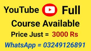 YouTube Full Course Available WhatsApp 03249126891