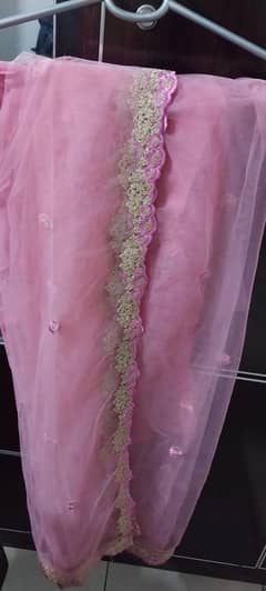 embroided fancy frock pink colour