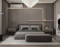 bed Wall interior design home design office design outlets design