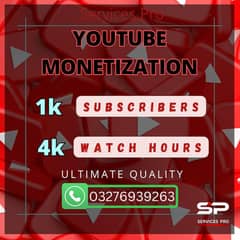 Youtube Monetization Subscribers Watchtime views likes followers