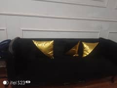 Black Wooden Sofa set with Table