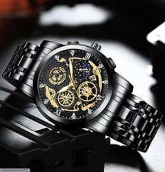 Men's stainless steel quartz chronograph Watch