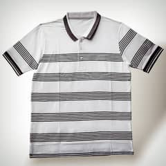 Pure Cotton T-Short White with Black Straps
