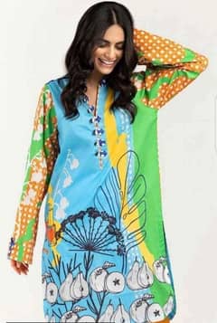 1 pc women,s unstitched Swiss lawn printed shirt