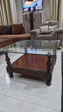 Glass top tables 3 set