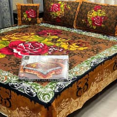 4 Pcs Crystal Cotton Printed Double Bedsheet