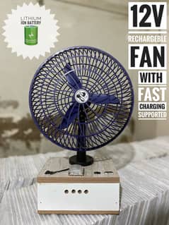 Brand New 12V High-Speed Rechargeable Fan with Lithium-ion Battery