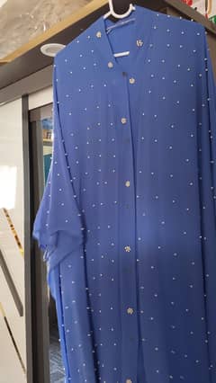 Abaya Sky Blue with Scarf