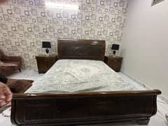 King size Bed with side table & matress