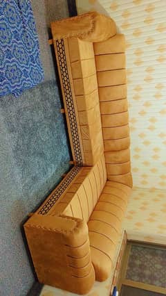 L shape 7 seater luxury valvet sofa