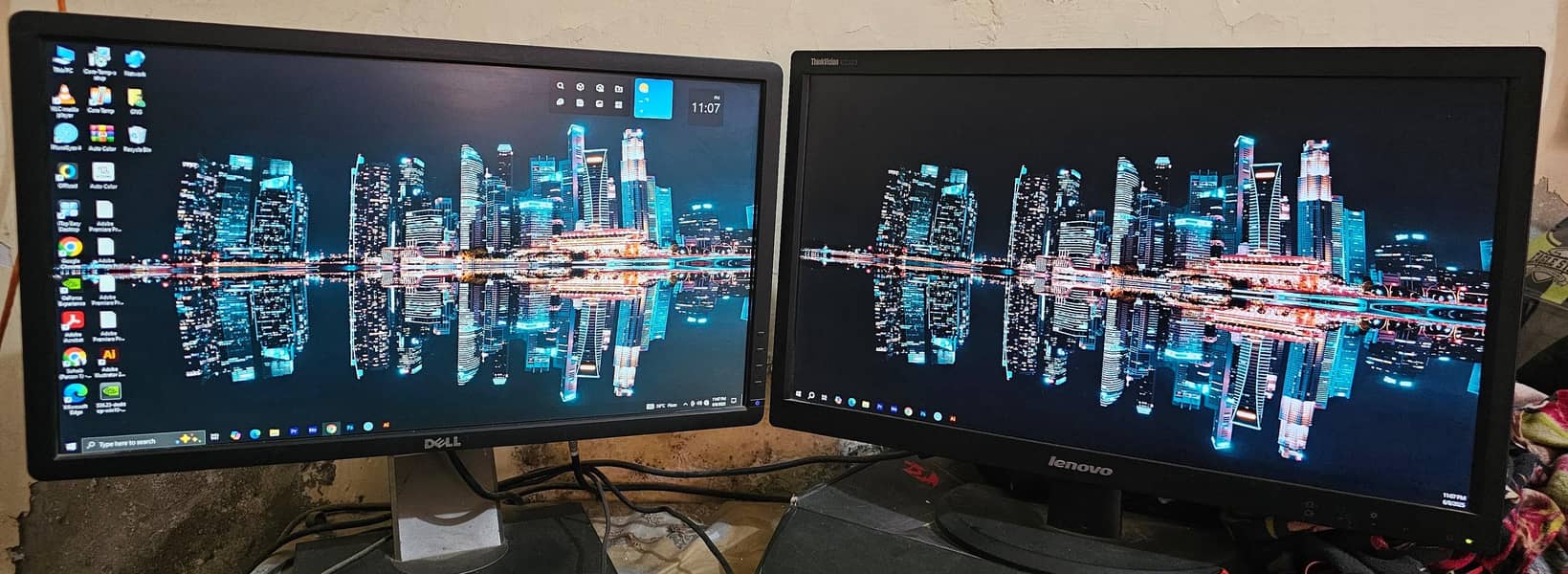 AMD Ryzen 7 1700 Computer with Box and Two LCD 1