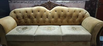 Elegant 6-Seater Golden Sofa Set for Sale